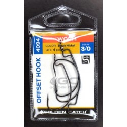 Гачки для риболовлі, GC Offset Worm 4094, 4шт/уп, колір BN, №3/0